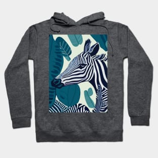 Modern Savanna Zebra Zoo Animals  Illustration Hoodie